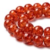 Spray Painted Crackle Glass Beads Strands CCG-Q001-8mm-09-3