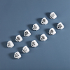 24Pcs 12 Style Cup with Word Pattern Silicone Beads SIL-CA0002-77-6