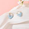 Enamel Heart Hoop Earrings JE1108C-3