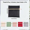 6Pcs 6 Colors Square PU Leather Jewelry Gift Zipper Bags ABAG-CL0001-01-2
