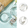 4Pcs Leaf Iron Cuff Bangles BJEW-SP0001-15P-6