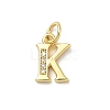 Brass Micro Pave Cubic Zirconia Charms KK-I382-03G-K-1