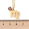 304 Stainless Steel Glass Drill Birth Stone Constellation Pendant Necklaces STAS-D305-08G-F-2