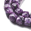 Dyed Natural Sesame Jasper Imitation Charoite Beads Strands G-C179-B03-01-4