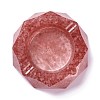 Resin with Natural Rose Quartz Chip Stones Ashtray DJEW-F015-07F-1