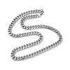 Non-Tarnish 201 Stainless Steel Cuban Link Chain Necklace with 304 Stainless Steel Clasps for Men Women NJEW-M194-01C-P-1