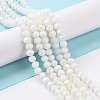 Electroplate Opaque Solid Color Glass Beads Strands EGLA-A034-P6mm-L17-5