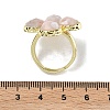 Natural Cherry Blossom Agate Faceted Adjustable Finger Rings for Women RJEW-A092-01G-14-5
