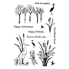 Tree & Dragonfly & Bird Silicone Clear Stamps SCRA-PW0014-04-1