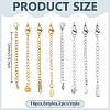 16Pcs 8 Styles 304 Stainless Steel Chain Extender STAS-ME0003-36-2