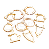 Brass Micro Pave Cubic Zirconia Hoop Earring Findings KK-PJ0001-06G-2