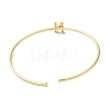 Rack Plating Brass Micro Pave Clear Cubic Zirconia Letter Open Cuff Bangles BJEW-A018-01G-N-3