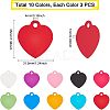 30Pcs 10 Colors Aluminum Blank Pendants ALUM-FH0001-06-2
