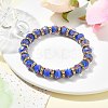 Faceted Rondelle Handmade Inner Flower Gold Sand Lampwork & Iron Beaded Stretch Bracelets for Women BJEW-SW001579-04-4