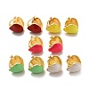 Enamel Heart Hoop Earrings EJEW-C054-02G-1