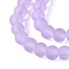 Baking Paint Lilac Frosted Round Transparent Glass Bead Strands X-GLAA-S031-6mm-25-3