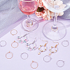 200Pcs 2 Colors Brass Wine Glass Charm Rings KK-SP0001-32A-4