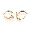 Brass Micro Pave Cubic Zirconia Hoop Earring Finding KK-N261-51B-G-2