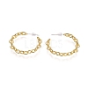 Semicircular Brass Cable Chain Stud Earrings EJEW-E196-11G-2