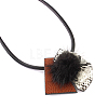 Hair Ball Pendant Necklaces NJEW-N0060-033E-1