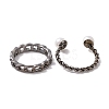 Alloy Infinity & Criss Cross &  Curb Chain Shape Finger Rings Set RJEW-D116-04B-3