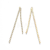 Brass Rhinestone Cup Chains Tassel Big Pendants KK-R129-08G-2