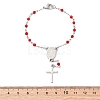 Glass Beads Rosary Bracelets BJEW-A032-04P-02-3