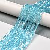 Transparent Electroplate Glass Beads Strands EGLA-A039-T3mm-B20-4