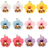 24Pcs 6 Colors Opaque Resin Pendants RESI-SC0006-46-1