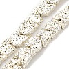 Electroplated Natural Lava Rock Beads Strands G-I360-X02-04-1