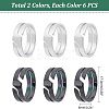 12Pcs 2 Colors 304 Stainless Steel Finger Ring RJEW-UN0001-18-5