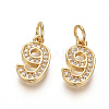 Brass Micro Pave Clear Cubic Zirconia Charms X-ZIRC-L092-09-G-1
