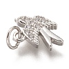 Brass Micro Pave Clear Cubic Zirconia Charms ZIRC-C020-48-8