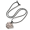 Irregular Nuggets Natural Rose Quartz Pendant Necklace G-H286-02B-2