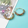 Glass Seed Beaded Hoop Earrings for Girl Women EJEW-JE04614-3