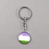Glass Keychain KEYC-WH0024-18P-01-1