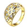 Classic Hollow Real 18K Gold Plated Brass Cubic Zirconia Finger Rings RJEW-BB05801-8G-1