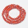 Electroplate Opaque Solid Color Glass Beads Strands EGLA-A034-P6mm-K08-2