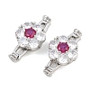 Brass Pave Cubic Zirconia Fold Over Clasps CU-CBAA6E8-13P-1