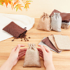 32Pcs 4 Colors Polyester Imitation Burlap Packing Pouches Drawstring Bags ABAG-PH0001-24-6
