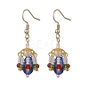 Glass Lantern Dangle Earrings EJEW-MZ00629-01-1