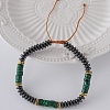 Hip Hop Style Synthetic Malachite Braided Bracelets FC4703-2-1