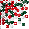 Christmas Theme 5 Strands Spray Painted Natural Wood Beads Strands WOOD-SP0001-02A-1
