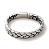 304 Stainless Steel Leaf Link Chain Bracelets for Women Men BJEW-Q341-04AS-1