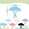 6 Sets 6 Colors Acrylic Earring Display Stands EDIS-FH0001-10-2