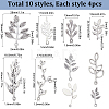 40Pcs 10 Colors Tibetan Style Alloy Pendants FIND-SC0010-73-2