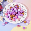 80Pcs 8 Styles Round Food Grade Silicone Beads SIL-TA0002-07-5