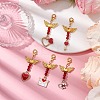 Valentine's Day Alloy Enamel Pendant Decoraton HJEW-JM02028-02-2