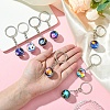 Round Glass Beads Keychain KEYC-YW00066-01-5