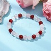 3Pcs Round Natural Mixed Gemstone Beads Stretch Bracelets for Women BJEW-TA00568-4